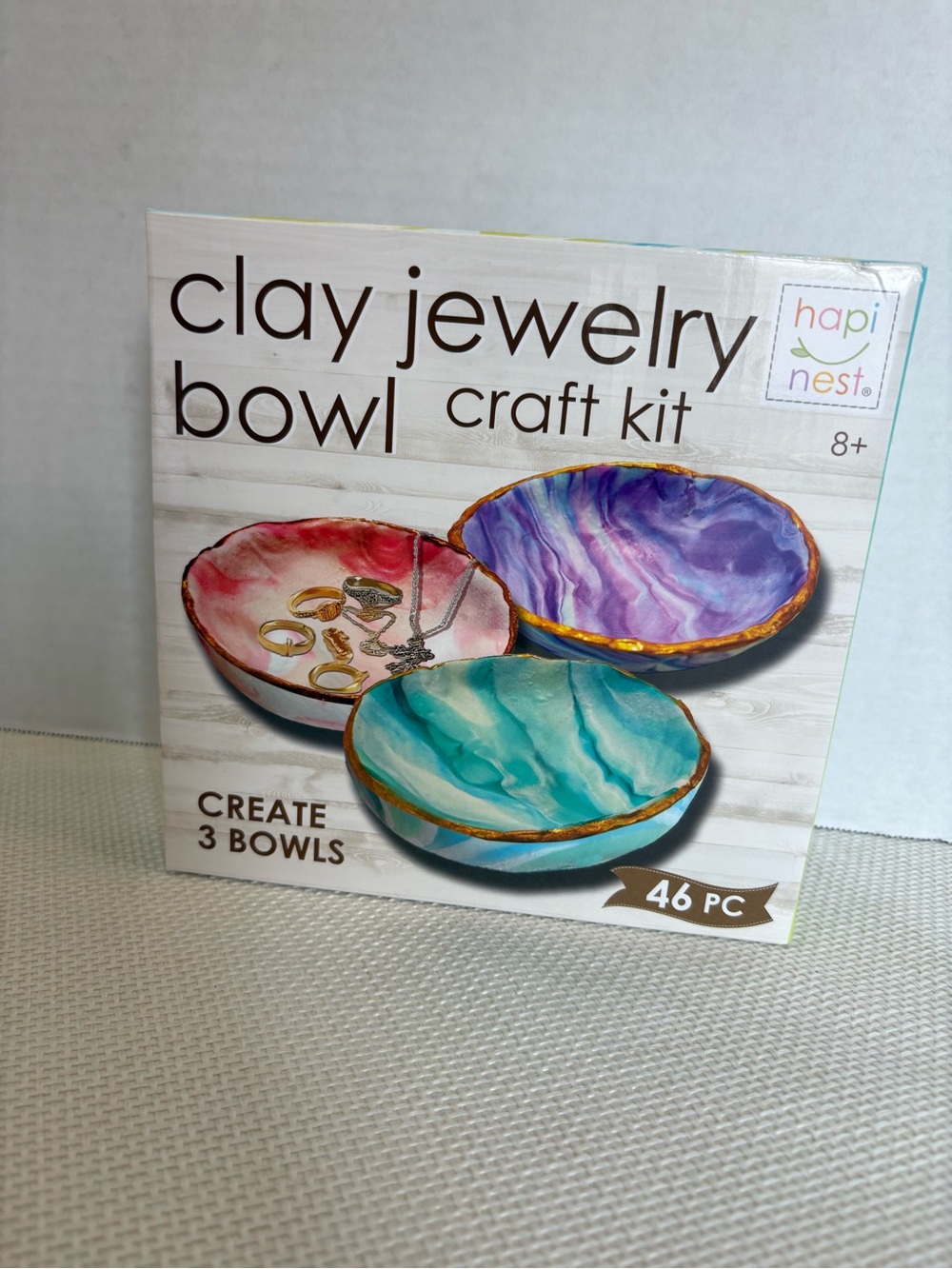 hapi nest clay jewelry bowl craft kit New in Box create 3 bowls 46 piece